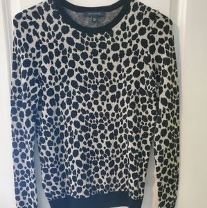 Ann taylor sweater size xs black shimmer leopard